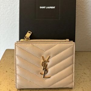 Authentic YSL Beige Bifold Wallet